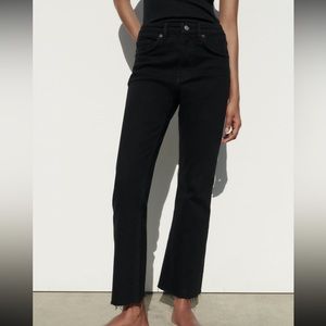ZARA trf Mid-rise Flare Cropped Jeans